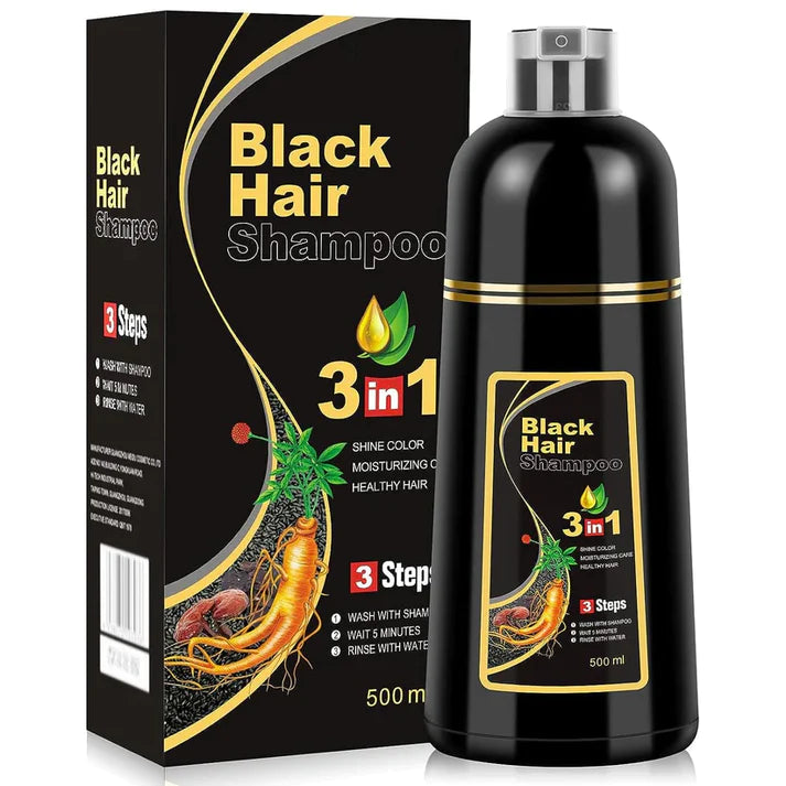 ✨Unisex Instant Black Herbal Hair Dye Shampoo |🔥(Buy 1 Get 1 Free)