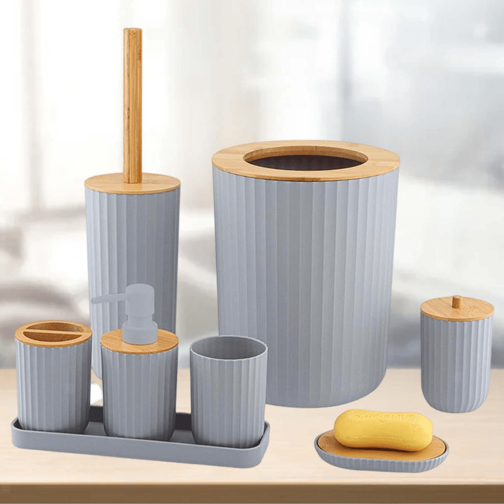 luxury 8-Piece Grey Bathroom Accessories Set