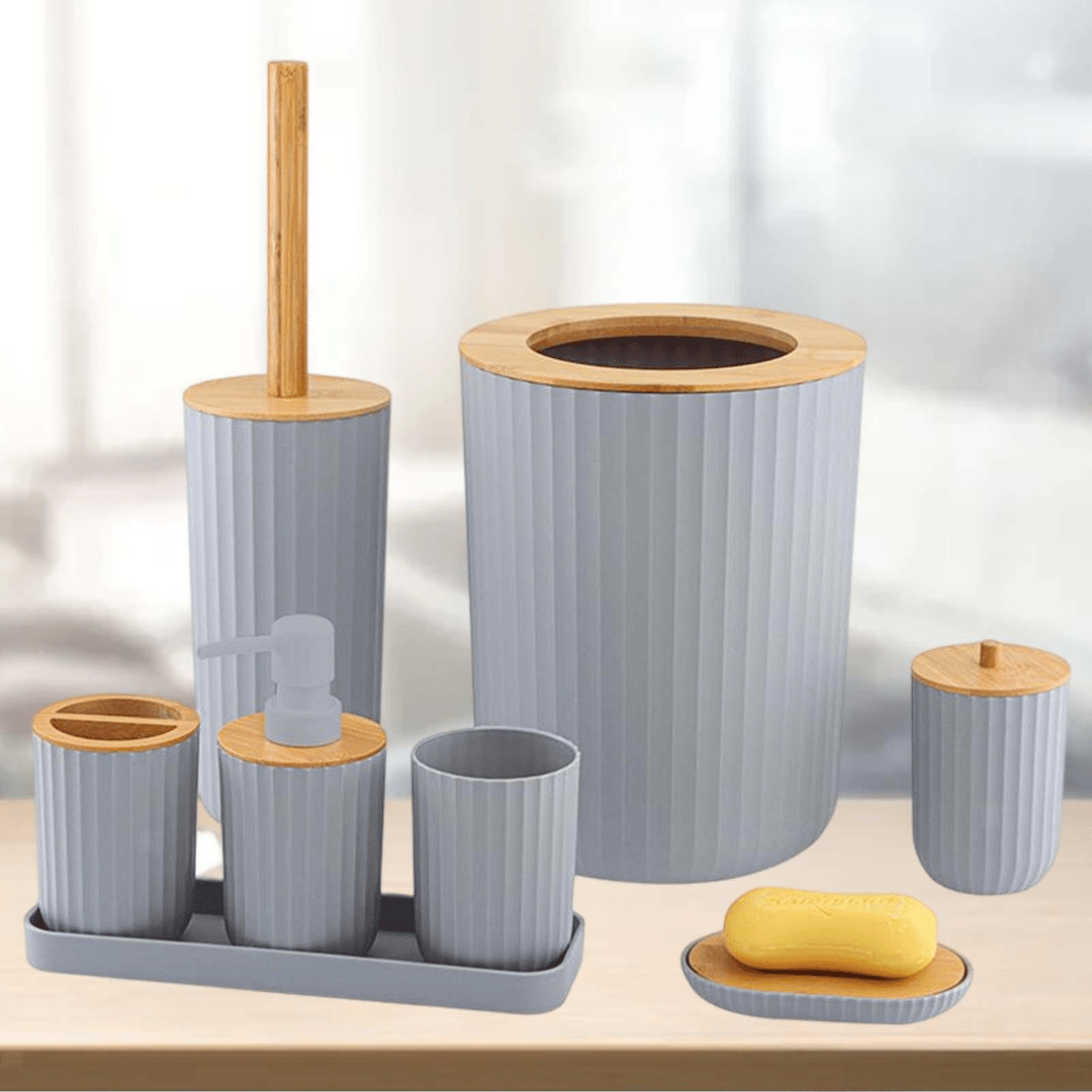 luxury 8-Piece Grey Bathroom Accessories Set