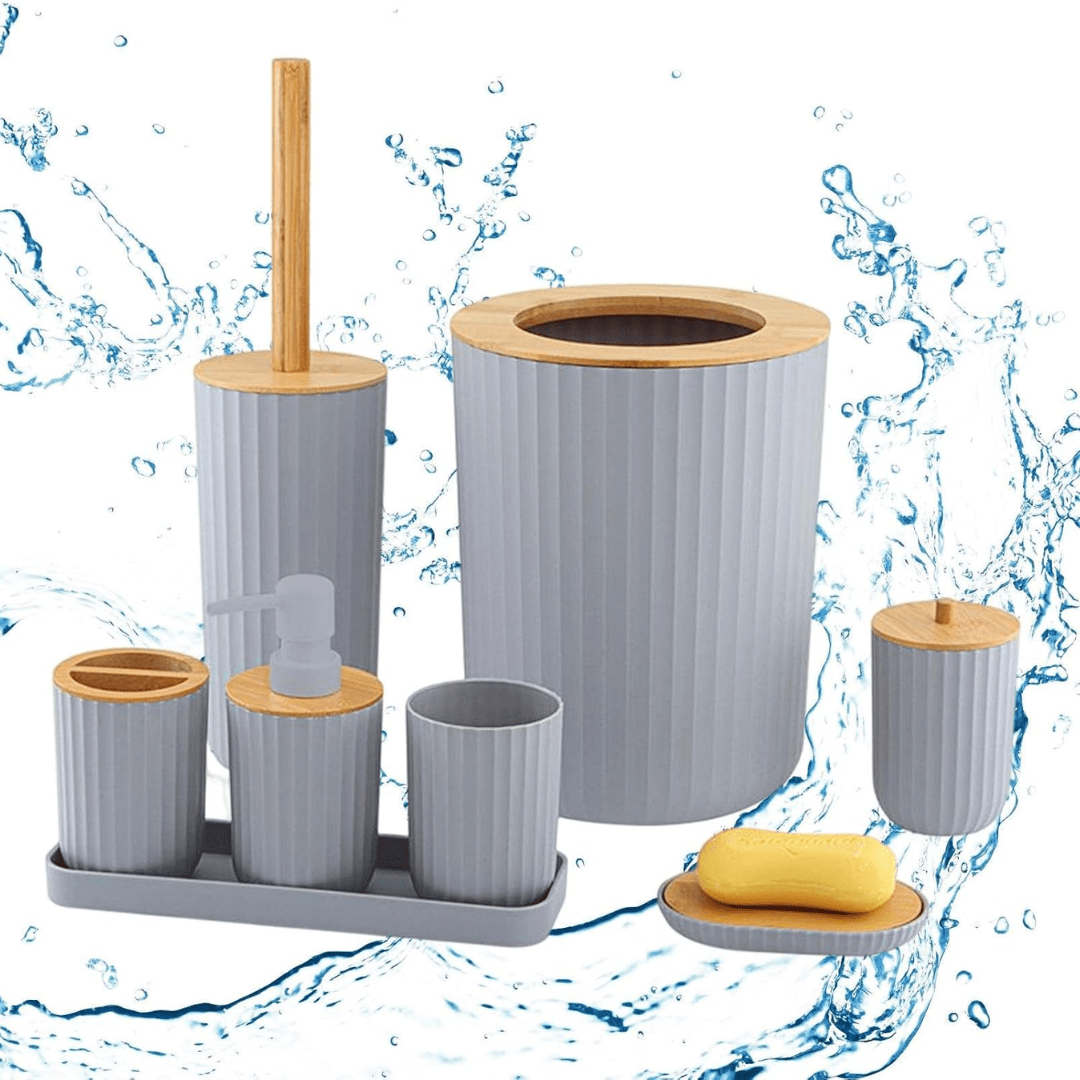 luxury 8-Piece Grey Bathroom Accessories Set