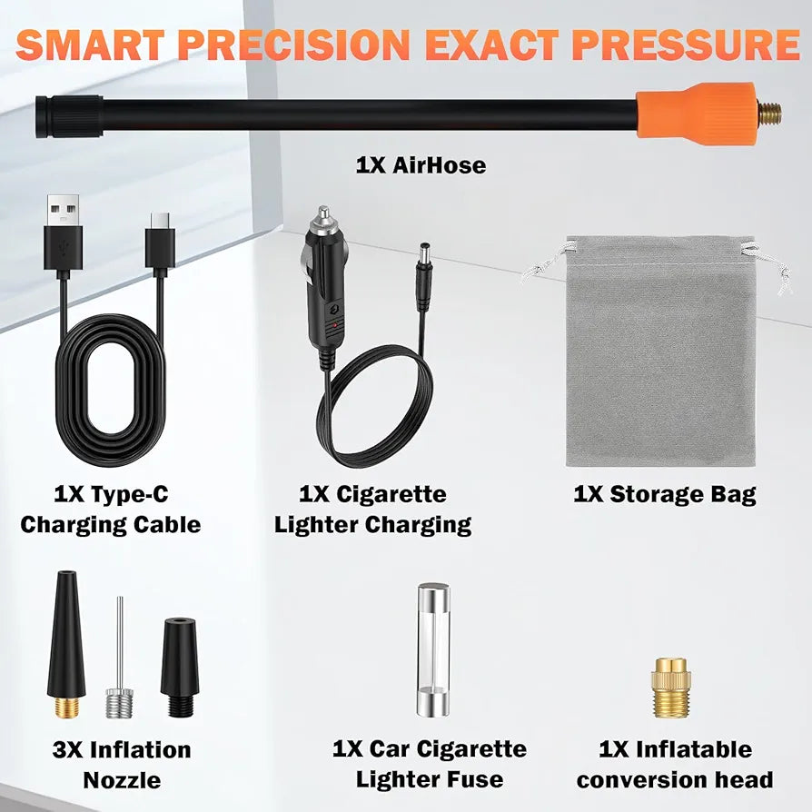 Portable Electric Air Compressor Pump for Car, Bike & Bicycle