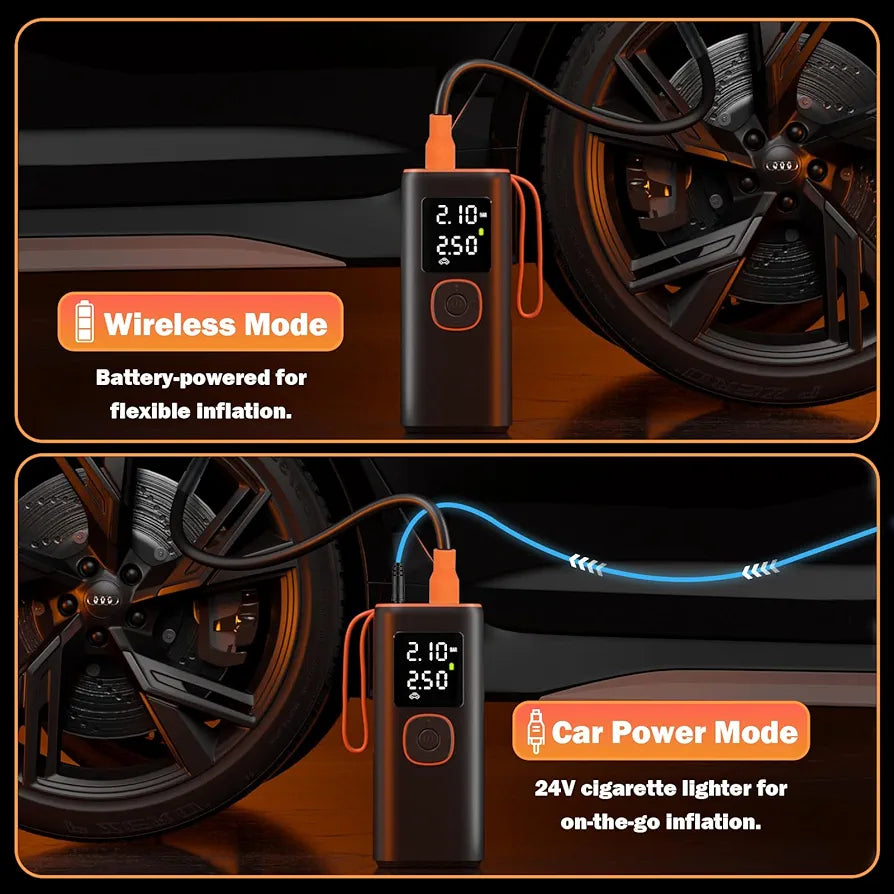 Portable Electric Air Compressor Pump for Car, Bike & Bicycle