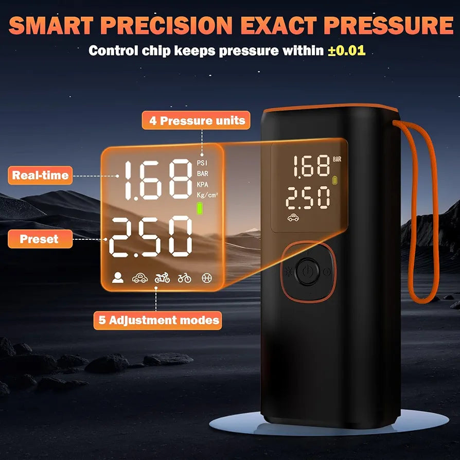 Portable Electric Air Compressor Pump for Car, Bike & Bicycle