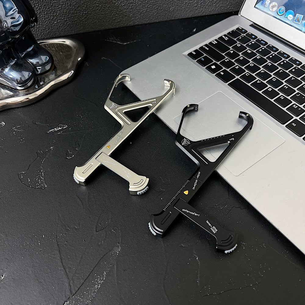 Geometric Metal Phone Case with Bracket Stand - iPhone 15 Pro