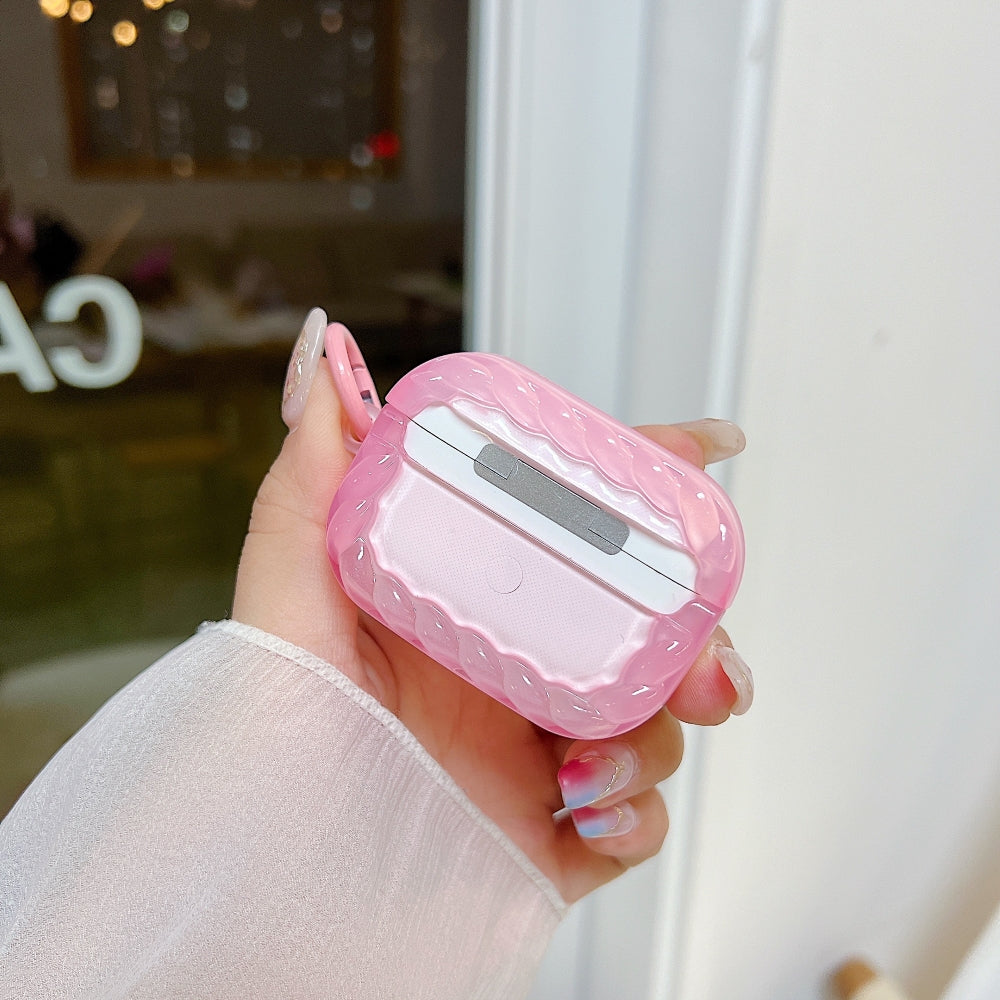 Love Embossed Pattern AirPods Pro 2 Case | PC (Hard) Case with Keychain Hook