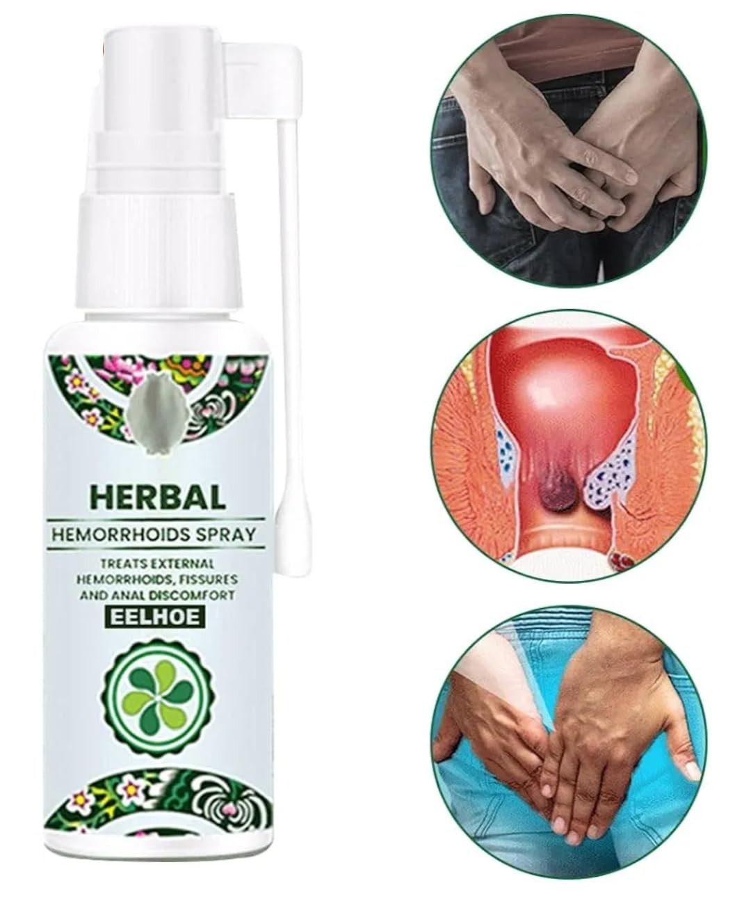 Herbal Piles & Fissure Pain Relief Spray Natural Bawasir Care Oil for Hemorrhoids