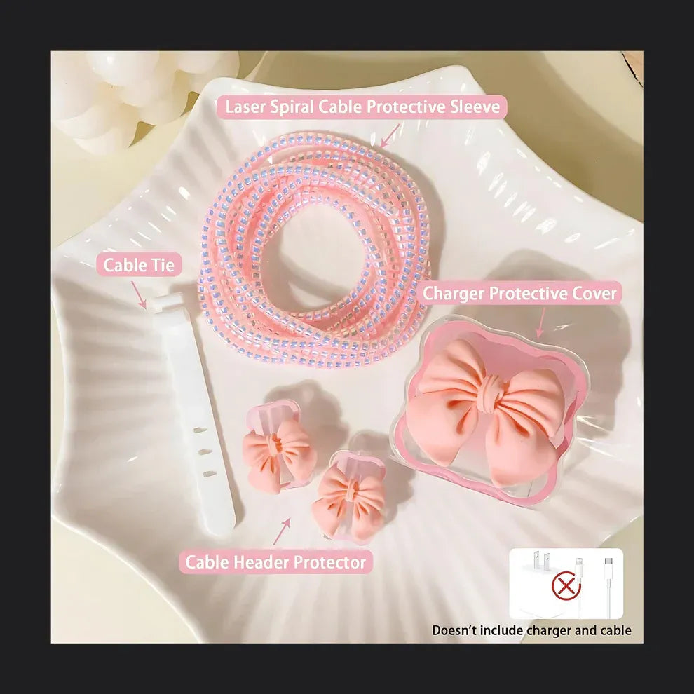 Pink Bow Fast Charger with Cable – Stylish & Durable Design